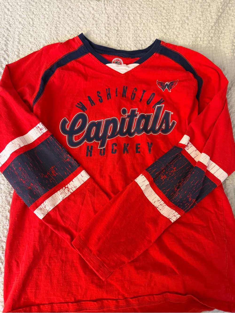 NHL Washington Capitals Red Long Sleeve Hockey Shirt